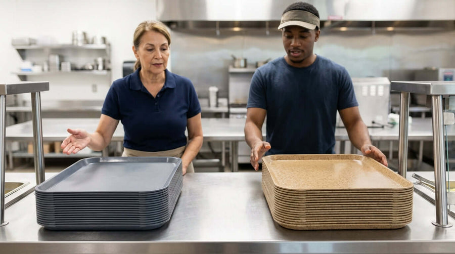 Plastic vs. Fiberglass: Which Tray Material is Best for Your Cafeteria?