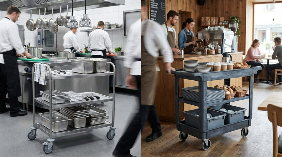 Stainless Steel vs. Plastic: Which Service Cart is Best for Your Business?