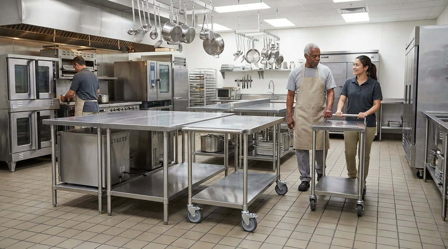 Casters vs. Stationary Legs: A Guide to Commercial Kitchen Mobility