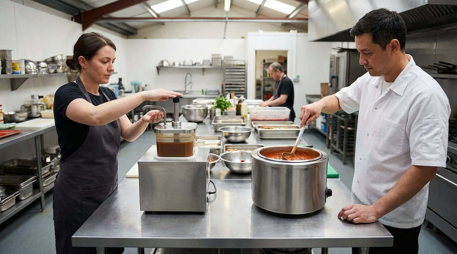 Pump vs. Ladle: Choosing the Right Sauce Warmer for Your Business