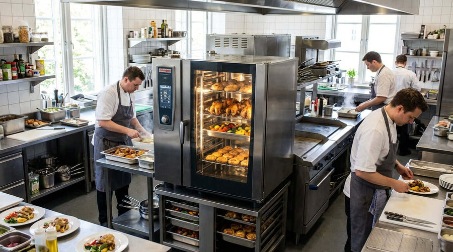 More Than Just Baking: Unlocking the Full Potential of Your Convection Oven in a commercial kitchen with chefs using a convection oven