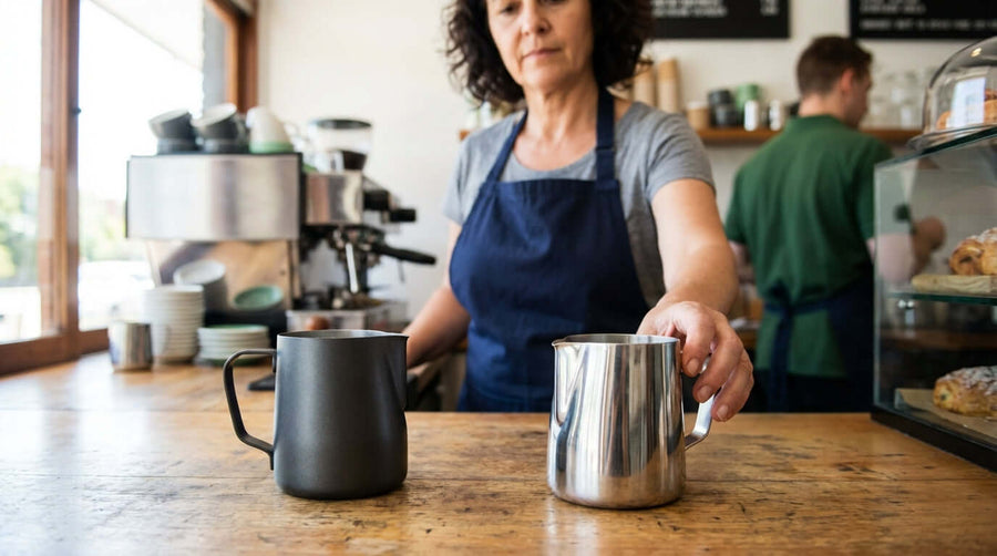 Teflon vs. Stainless Steel: Which Frothing Jug is Best for Your Cafe?