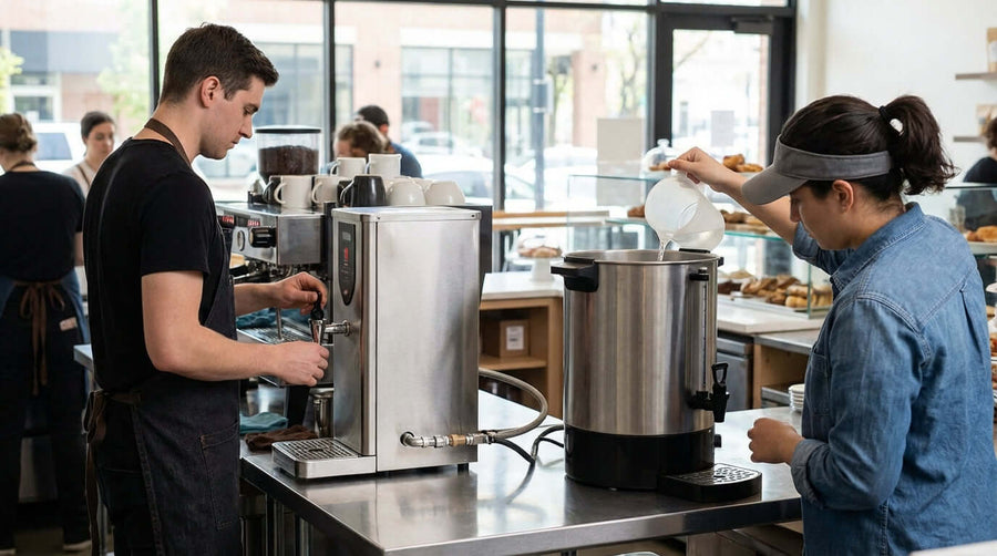 Plumbed-In vs. Manual Fill: Which Commercial Water Boiler is Right for Your Cafe?
