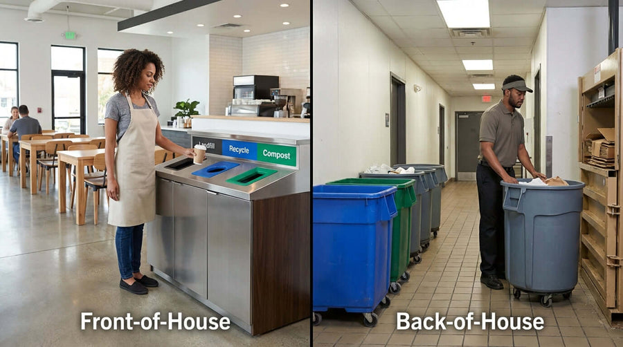 Front-of-House vs. Back-of-House: A Guide to Commercial Recycling Setups