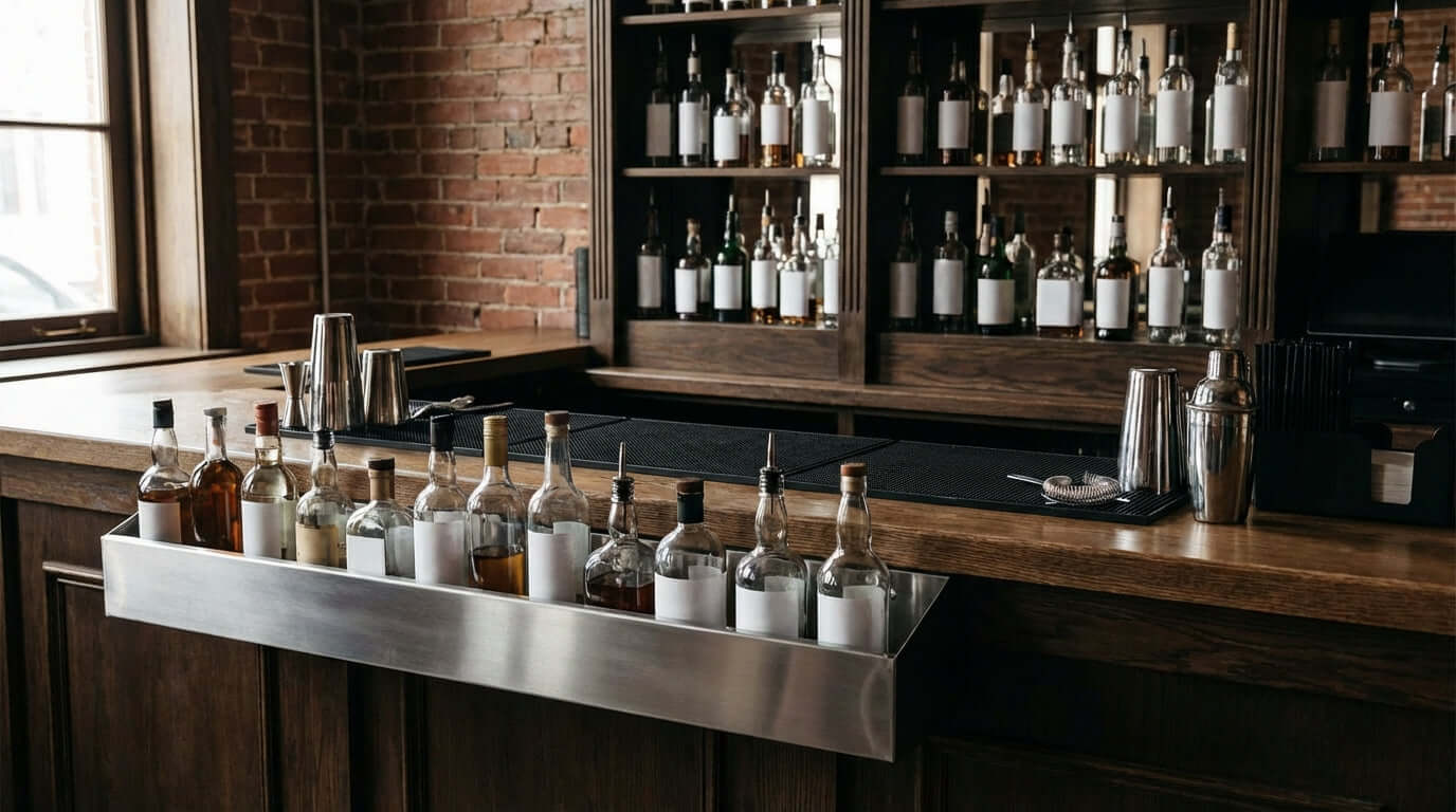 Speed Rails vs. Tiered Displays: Choosing the Right Liquor Rack for Your Bar
