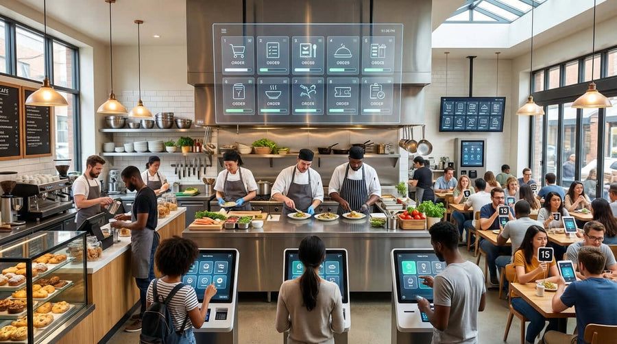 5 Ways Customer Number Systems Are Revolutionizing the Fast-Casual Restaurant Experience with digital kiosks and order pickup screens