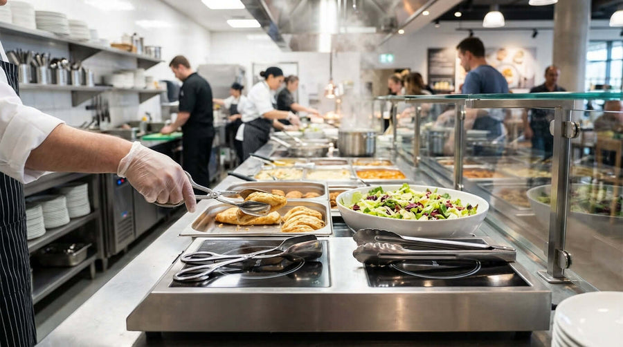 Scissor Tongs vs. Spring-Loaded Tongs: Which is Best for Your Buffet Line?