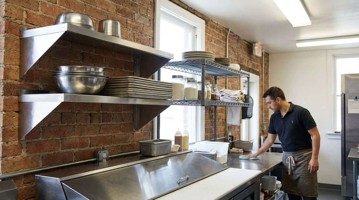 Stainless Steel vs. Epoxy: Choosing the Right Wall Shelf for Your Business