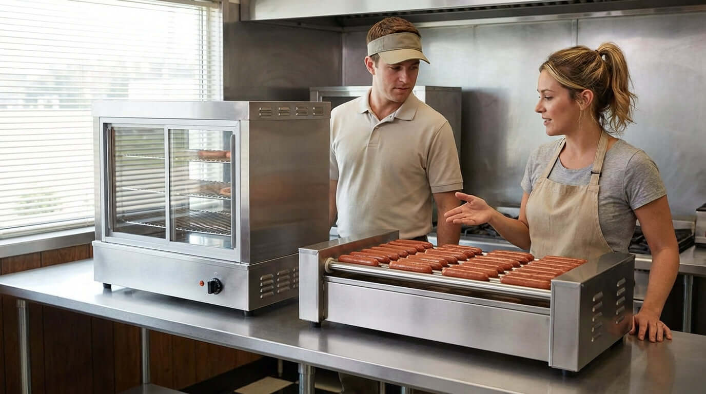 Hot Dog Steamer vs. Roller Grill: Which is Right for Your Business?