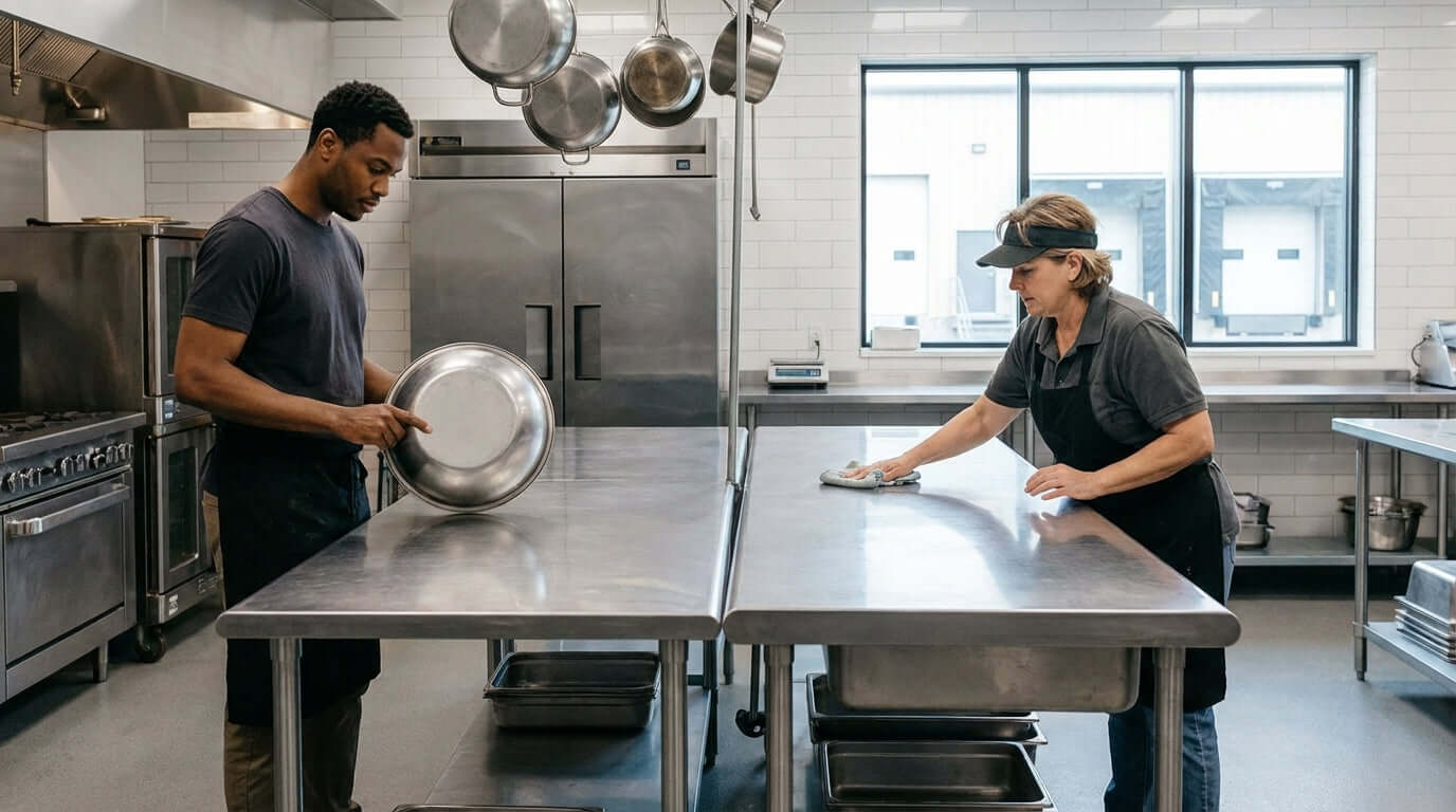 Acier inoxydable calibre 18 vs. calibre 16 : Quelle table de travail est la meilleure pour votre cuisine?