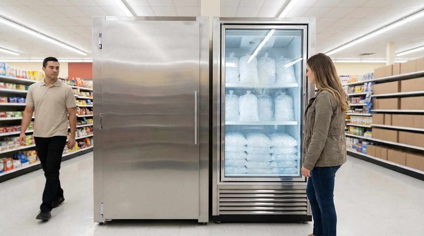 Solid Door vs. Glass Door: Which Ice Merchandiser is Best for Your Business?