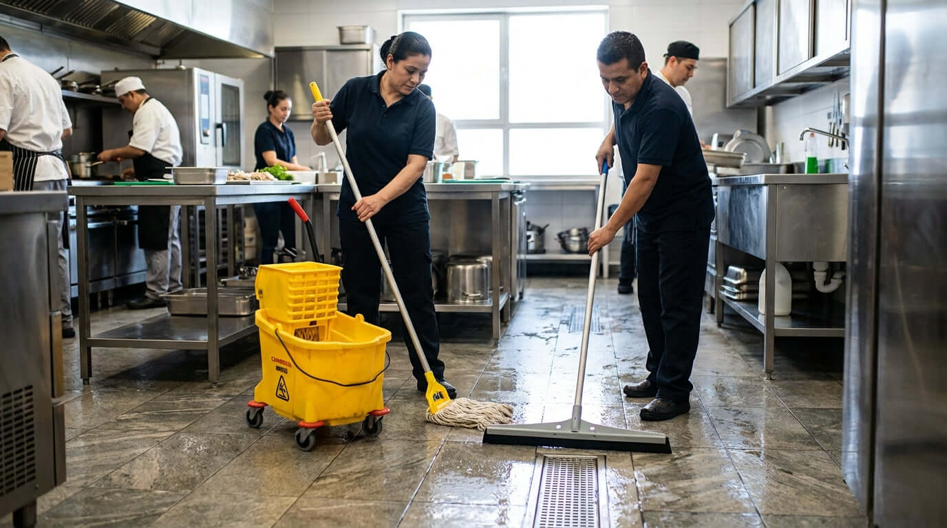 Mops vs. Squeegees: Choosing the Right Floor Cleaning Tools for Your Business