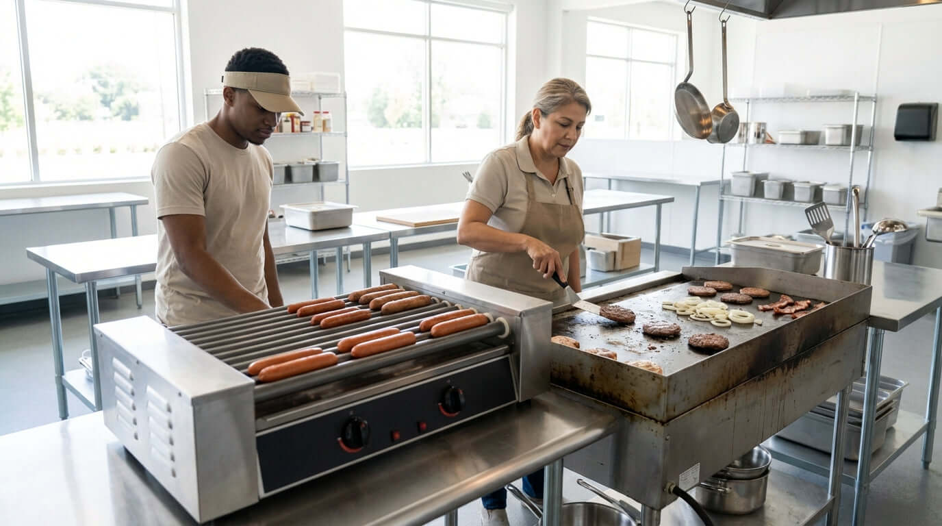 Hot Dog Roller vs. Flat Top Grill: Which is Better for Your Business?
