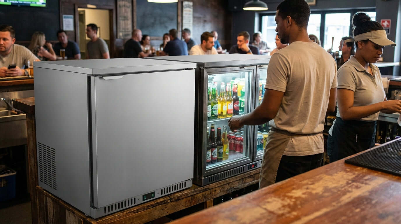 Solid Door vs. Glass Door: Which Back Bar Cooler is Right for Your Business?