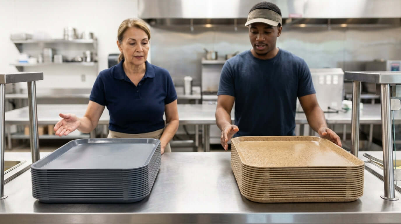 Plastic vs. Fiberglass: Which Tray Material is Best for Your Cafeteria?