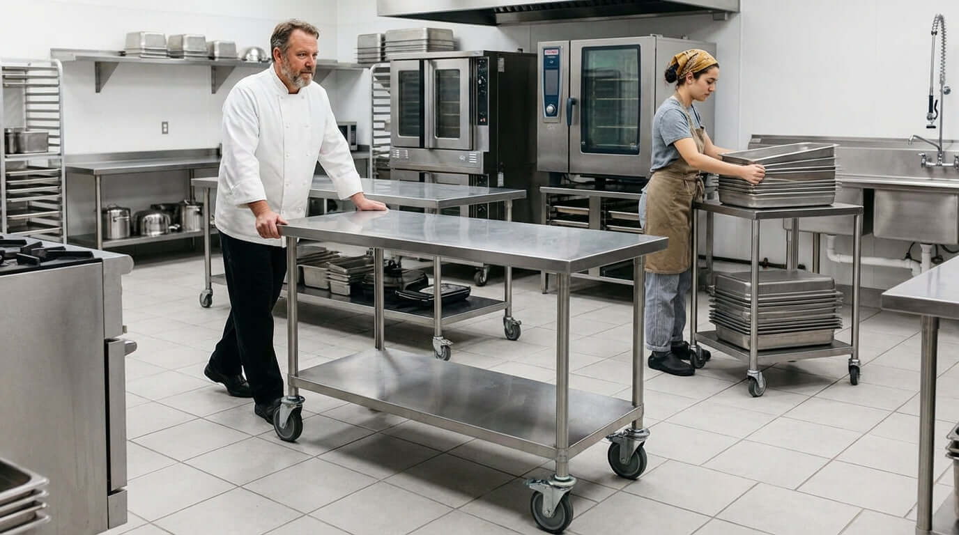 5 façons dont les roulettes robustes peuvent révolutionner le flux de travail de vos cuisines commerciales