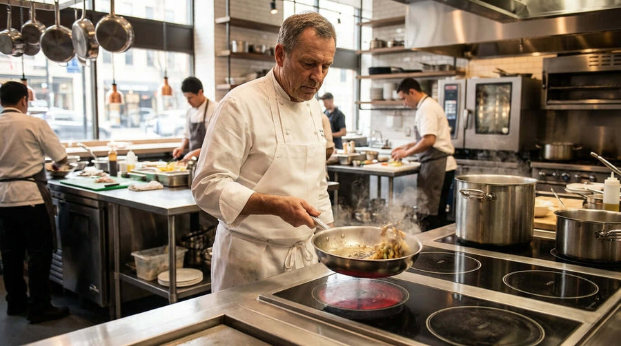 Alt Tag: Chef using induction-ready pan on commercial induction cooktop - Why Induction-Ready Cookware is a Must-Have for the Modern Commercial Kitchen