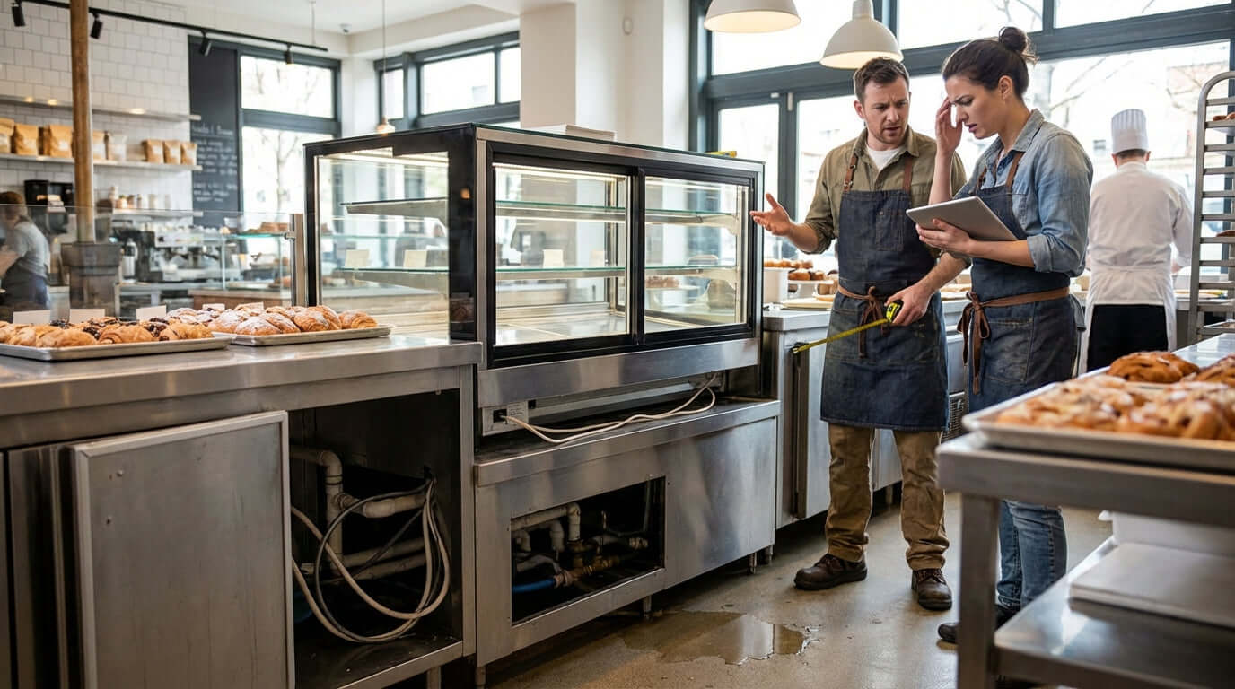 5 erreurs courantes à éviter lors de l’installation de votre vitrine réfrigérée - le personnel mesure et contrôle de la vitrine réfrigérée