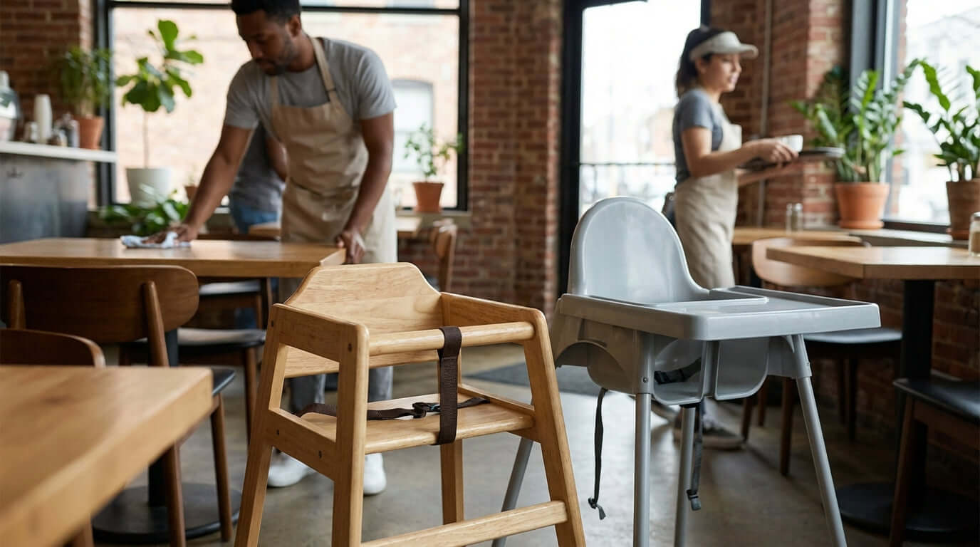 Wooden vs. Plastic: Which Commercial High Chair is Best for Your Business?