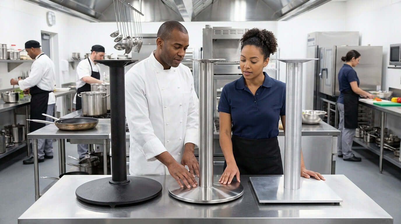 Material Matters: Choosing Between Cast Iron, Stainless Steel, and Aluminum Table Columns