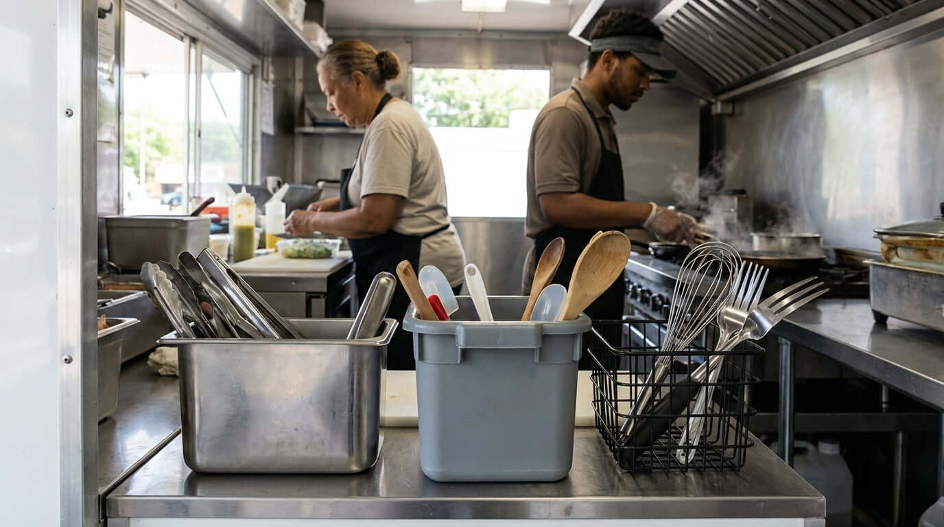 Stainless Steel, Plastic, or Wireframe? A Buyers Guide to Commercial Utensil Holders