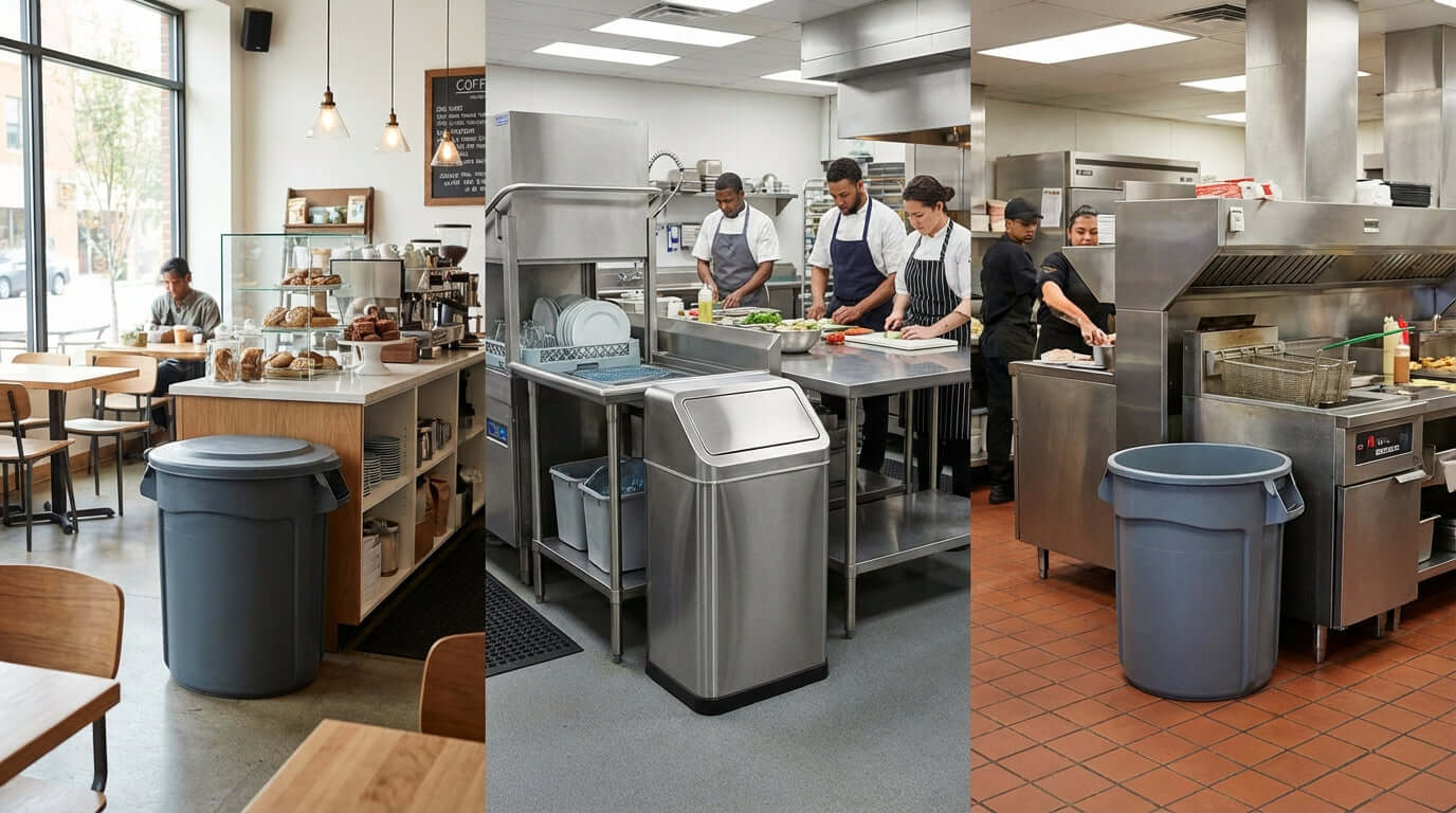Not All Trash Cans Are Created Equal: Why Material Matters for Commercial Durability in restaurant kitchen and dining area trash cans