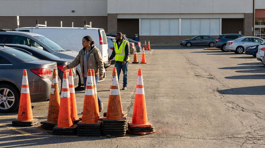 The Unsung Heroes: Why High-Quality Safety Cones Are a Must for Your Parking Lot & Curbside Pickup