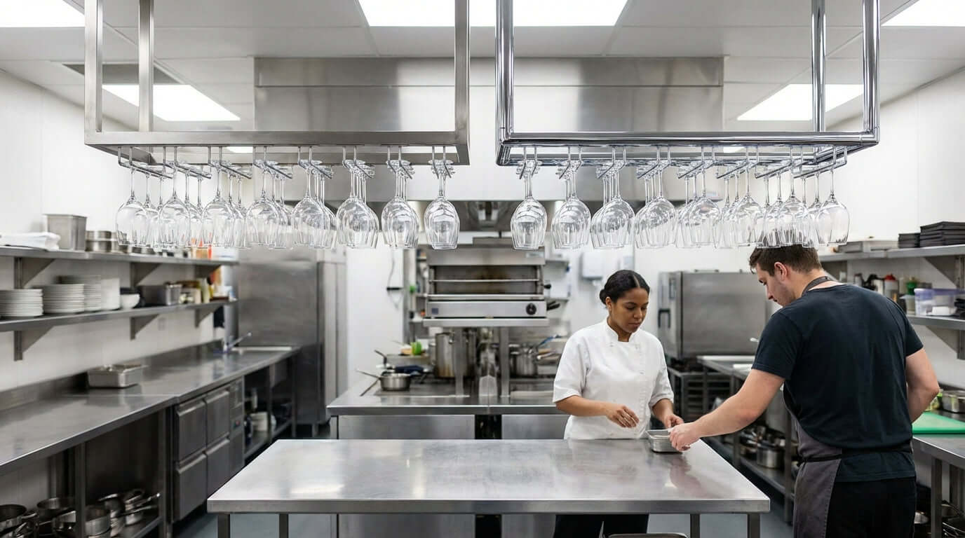 Stainless Steel vs. Chrome: Selecting the Best Material for Your Commercial Glass Racks