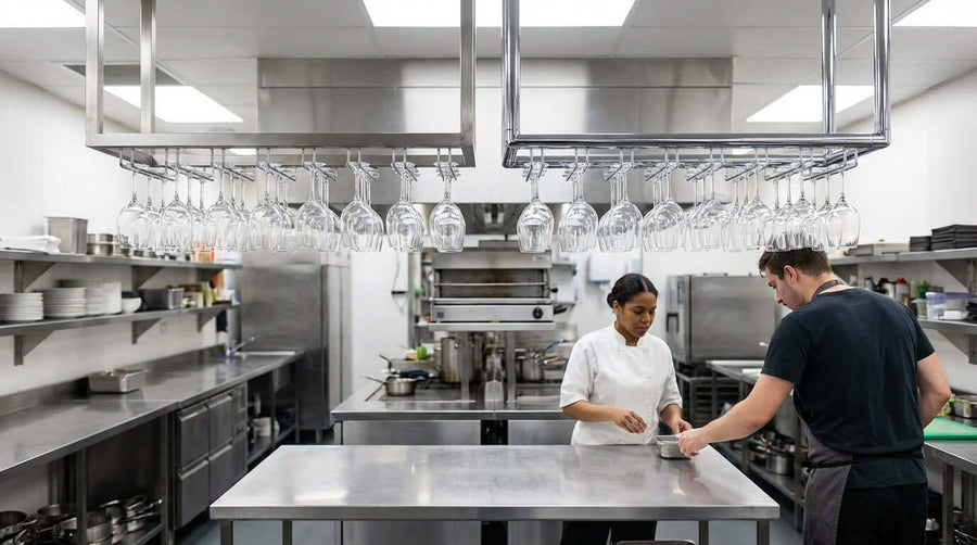 Stainless Steel vs. Chrome: Selecting the Best Material for Your Commercial Glass Racks