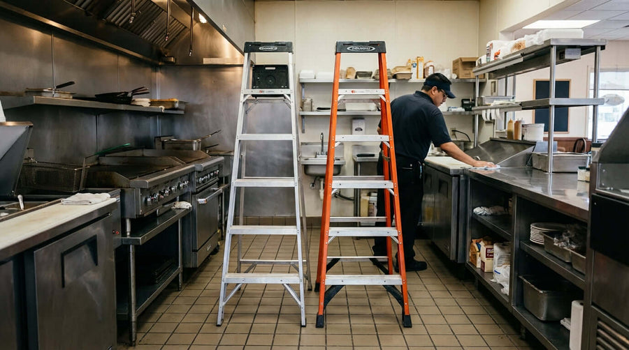 Aluminum vs. Fiberglass: Which Ladder Material is Best for Your Commercial Needs?