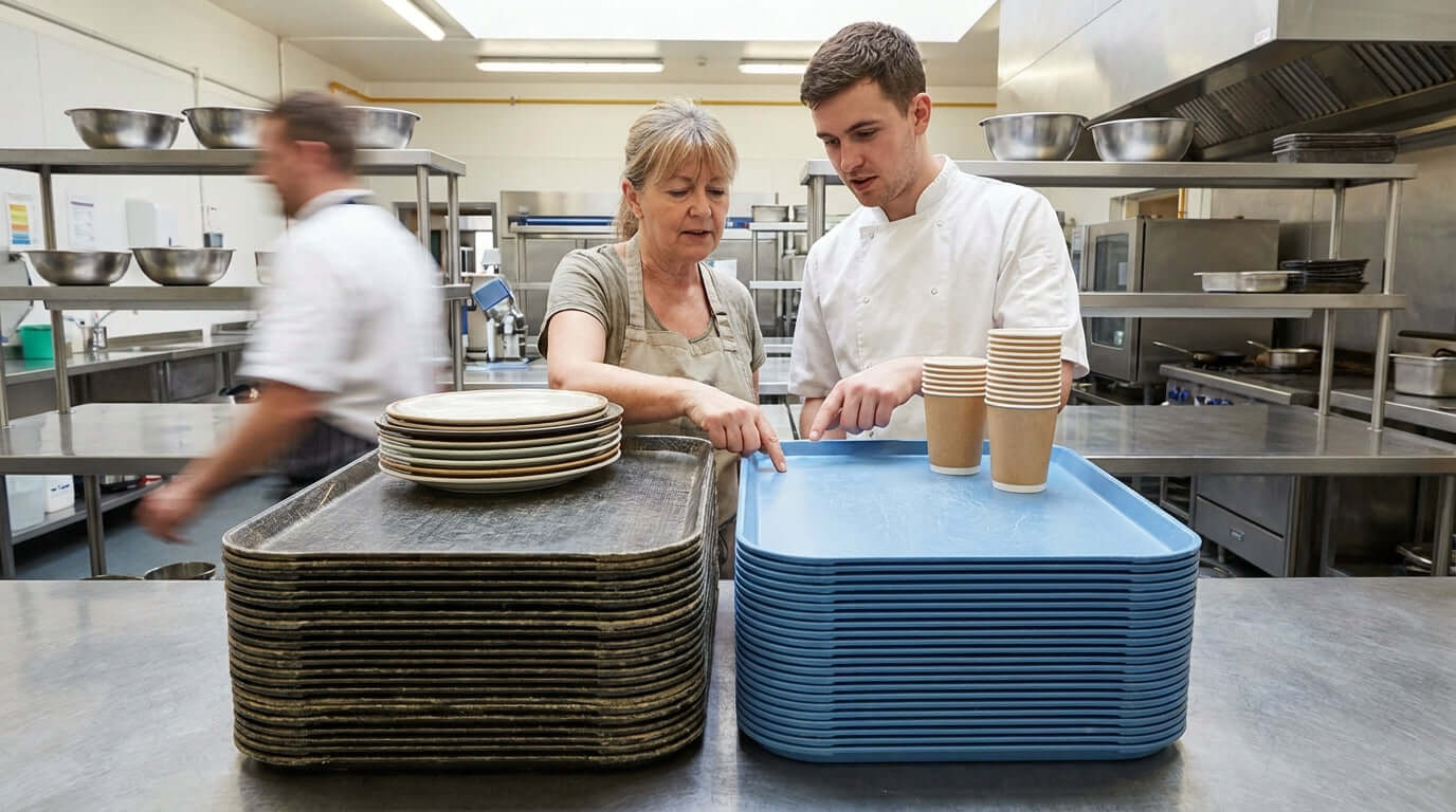 Fiberglass vs. Plastic: Choosing the Right Material for Your Food Service Trays