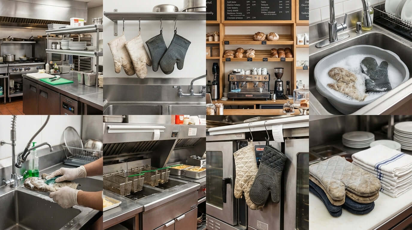 The Complete Sanitation Guide: How to Properly Clean Your Kitchens Oven Mitts in commercial kitchen cleaning, washing, drying and storing mitts