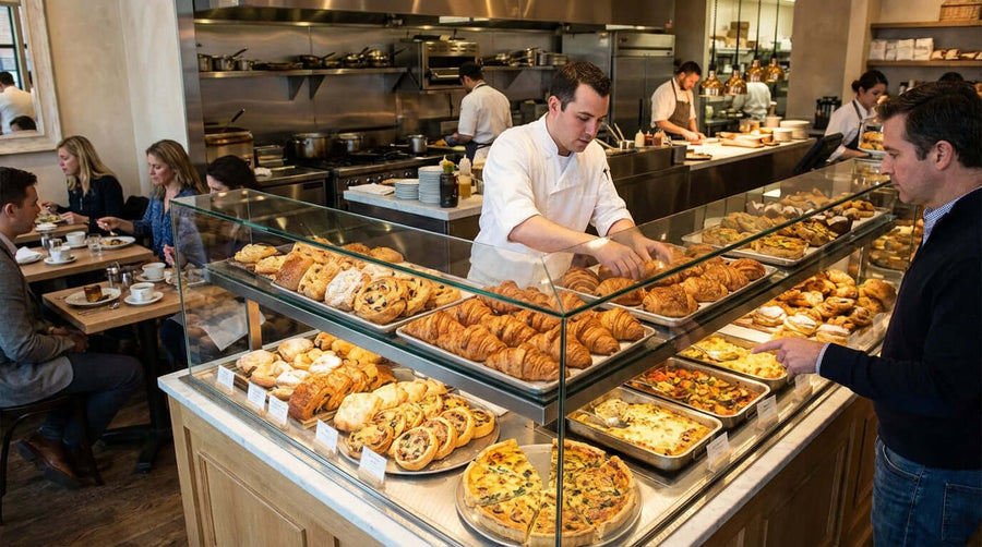 5 Merchandising Secrets to Boost Sales with Your Heated Display in bakery heated display case with pastries and hot food counter service