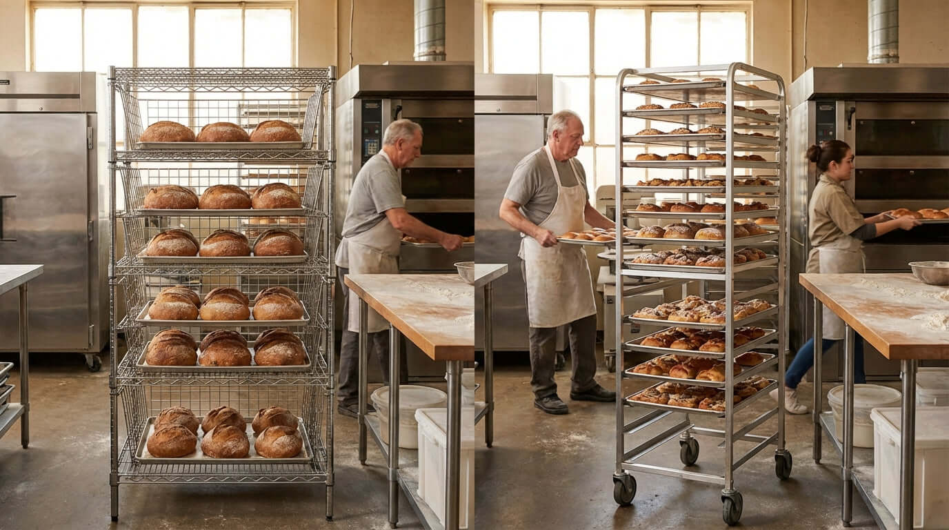 Stackable vs. Tiered Racks: Maximizing Space in a Busy Bakery