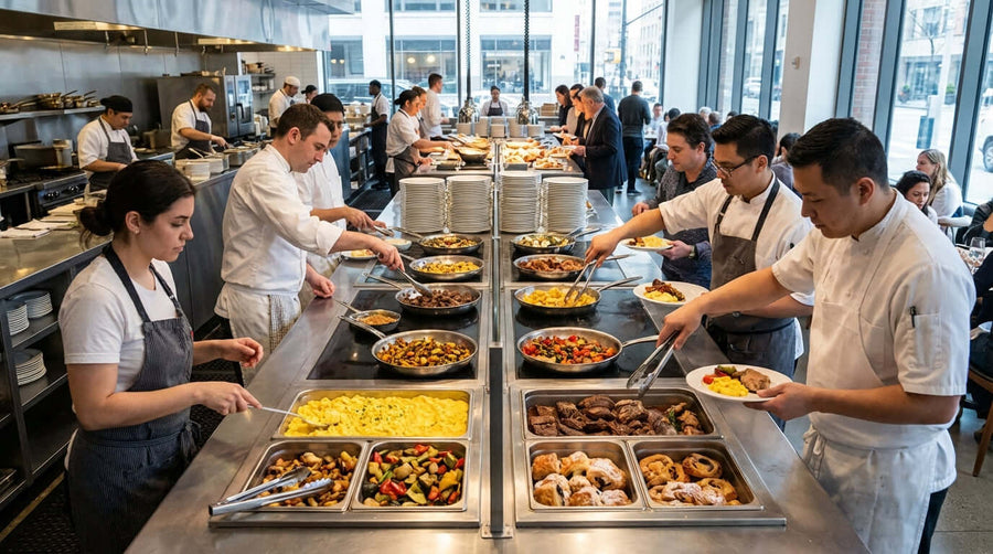 Comment la bonne configuration de poêle vapeur peut révolutionner l’efficacité de vos lignes de buffet avec des chefs servant le brunch à partir de poêles vapeur