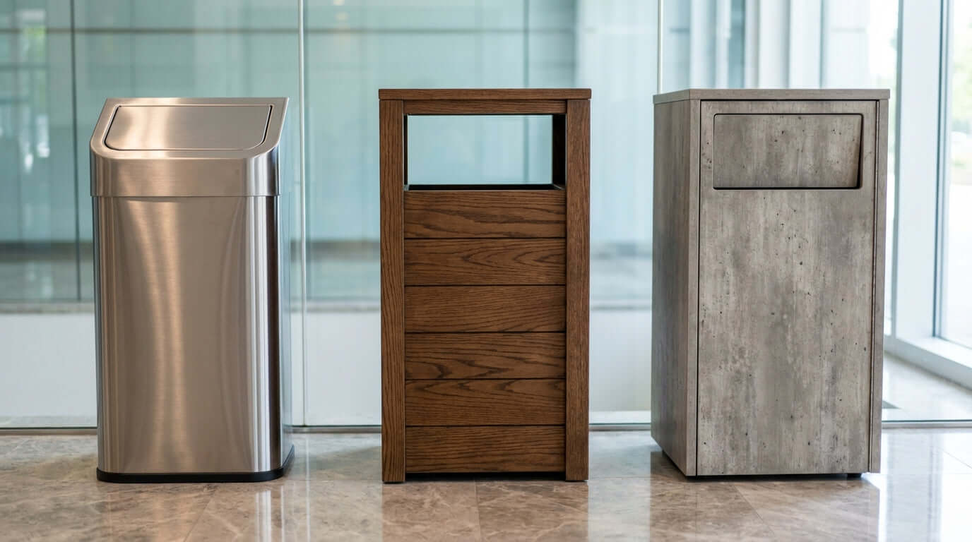 Steel vs. Wood vs. Laminate: A Guide to Choosing the Best Material for Your Commercial Trash Cans