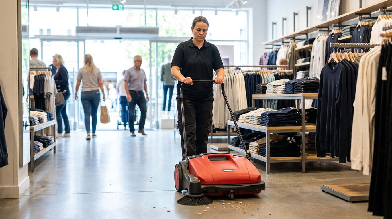5 Quick Cleanup Hacks for Retail Stores Using a Manual Sweeper