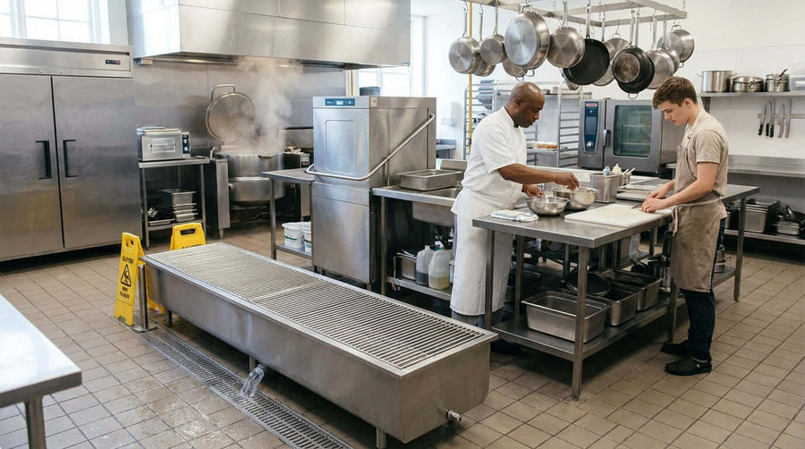 Reducing Slip and Fall Risks: The Critical Role of Floor Troughs in Kitchen Safety