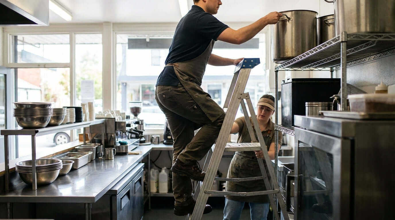 5 Essential Step Ladder Safety Tips to Enforce in Your Busy Kitchen or Stockroom