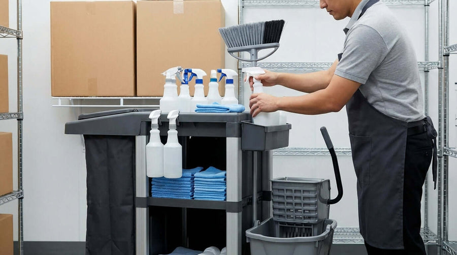 Maximize Efficiency: How to Stock Your Janitorial Cart Like a Pro