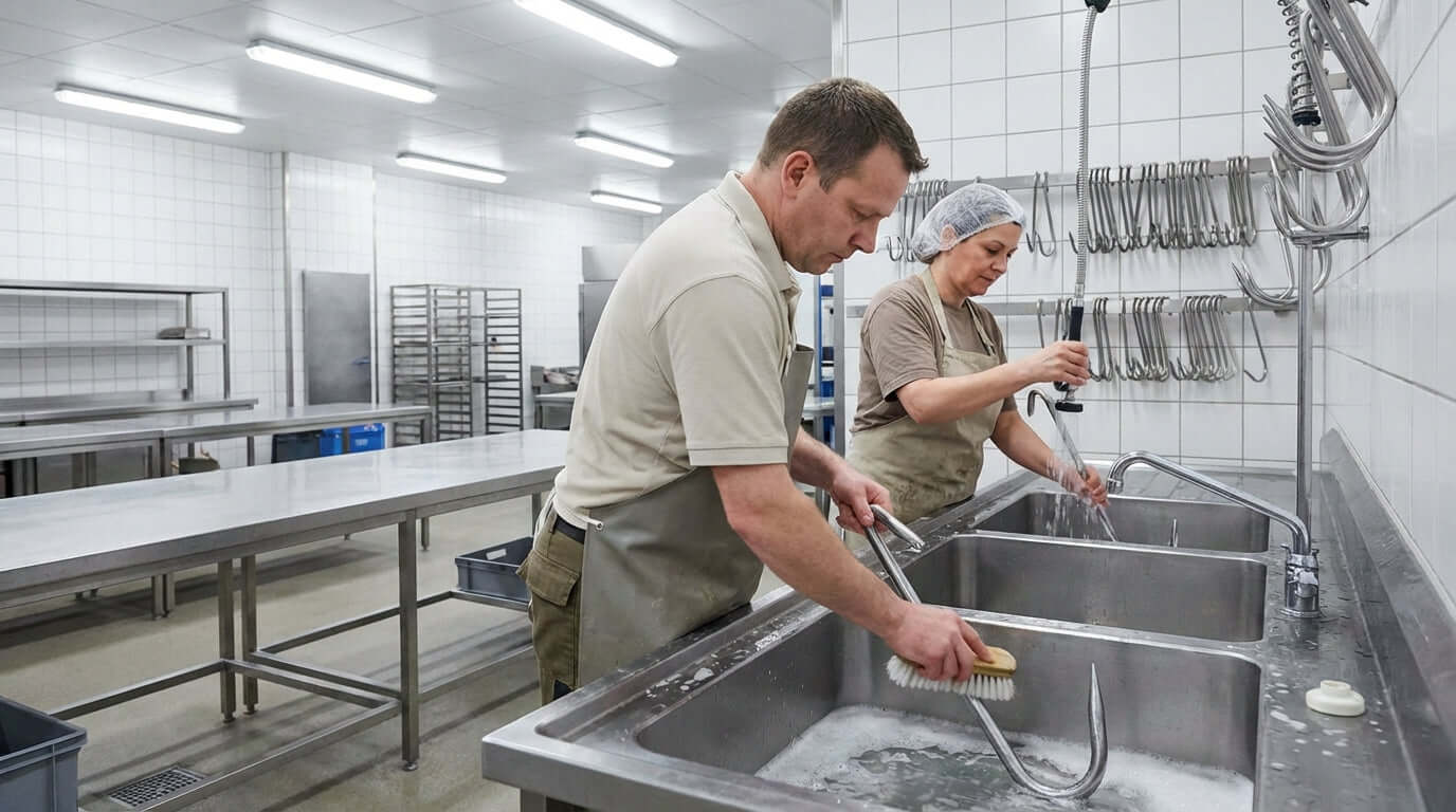 La sécurité alimentaire d’abord : comment nettoyer et désinfecter correctement vos hameçons à viande