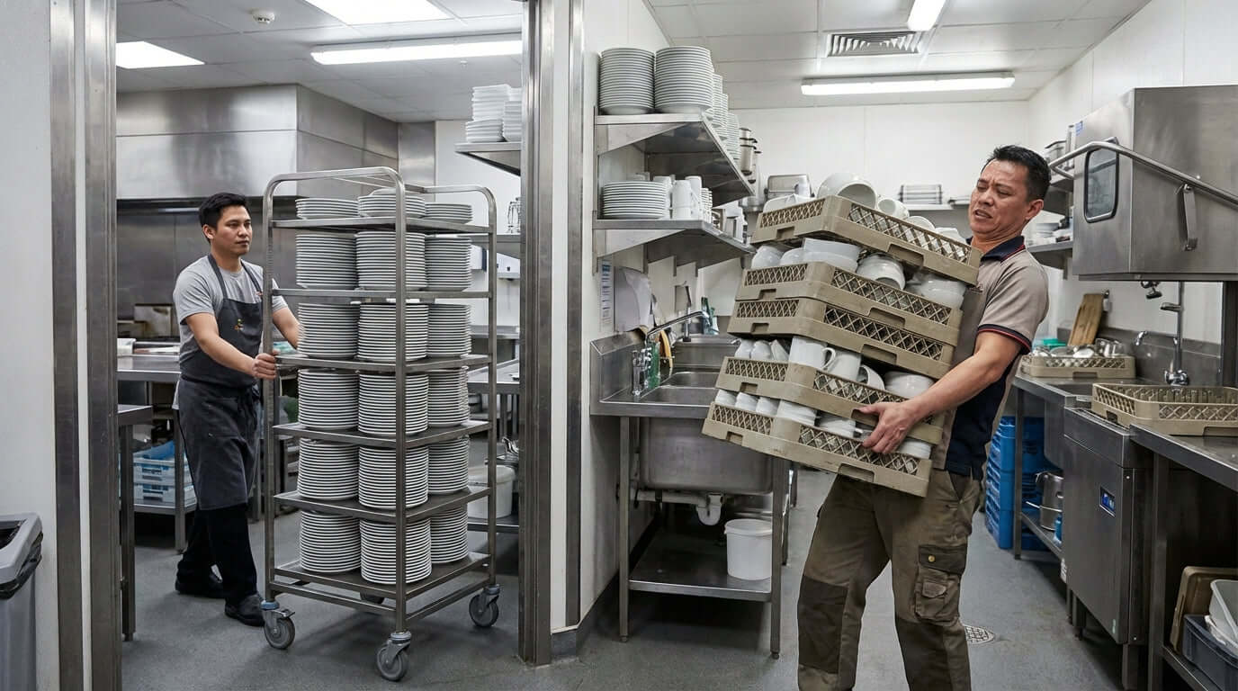 Dish Caddy vs. Manual Carrying: A Safety and Efficiency Showdown