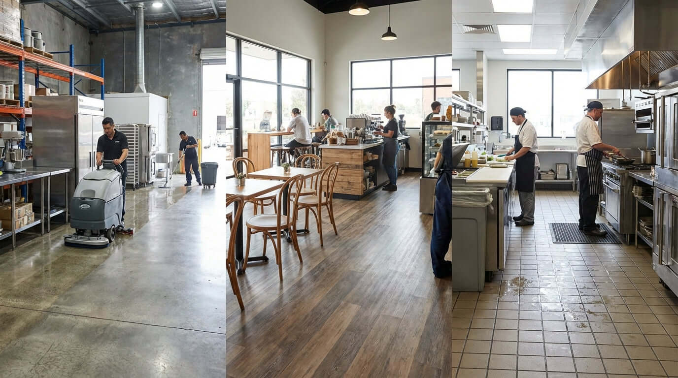 Maintaining Different Floor Types: From LVT in Cafes to Concrete in Warehouses