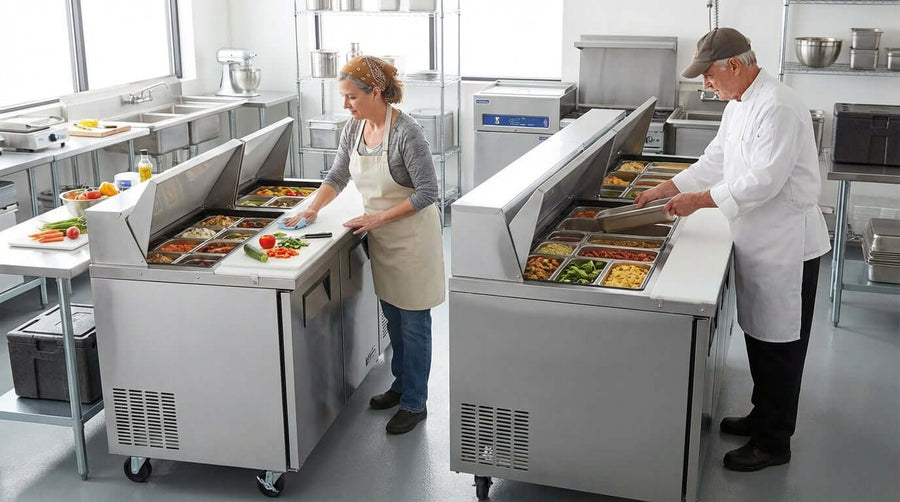 Standard Top vs. Mega Top Prep Tables: Which One is Right for Your Business?