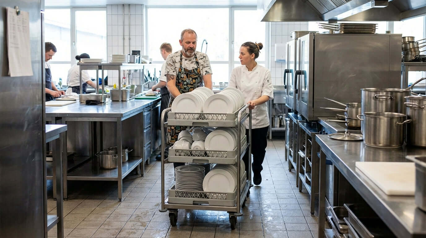 Calcul du retour sur investissement (ROI) : comment un simple chariot à vaisselle augmente la rentabilité de la cuisine