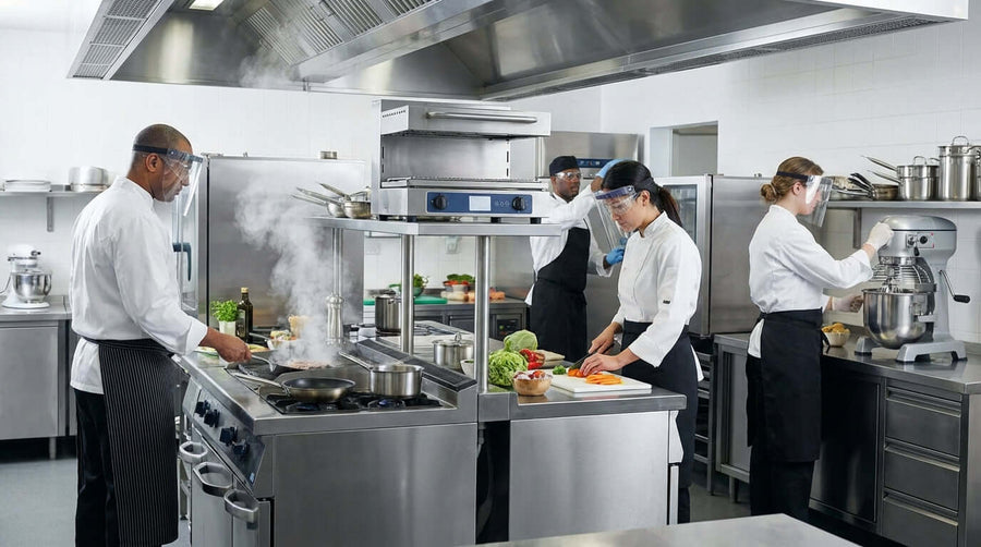 Are Your Employees Eyes Safe? Understanding ANSI Z87.1 for Food & Retail - chefs wearing safety glasses in commercial kitchen