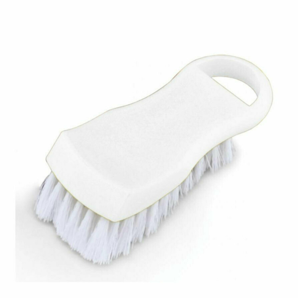 Alt Tag: General Cleaning handheld scrub brush with white bristles for commercial kitchen, restaurant and retail janitorial cleaning