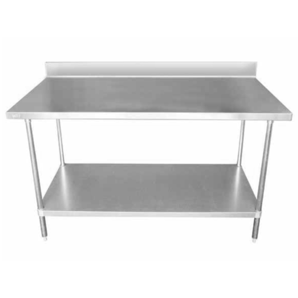 Work Tables with Backsplash stainless steel commercial prep table with undershelf for restaurant kitchen