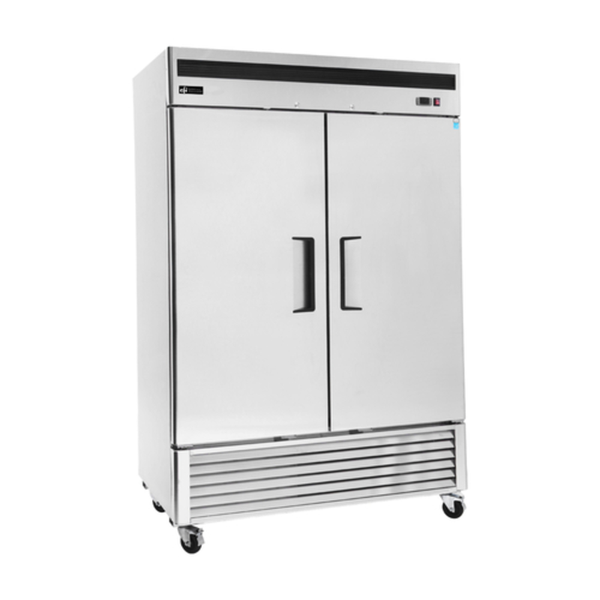 Solid Door Upright Freezers stainless steel commercial reach-in freezer with double solid doors for restaurant kitchen cold storage