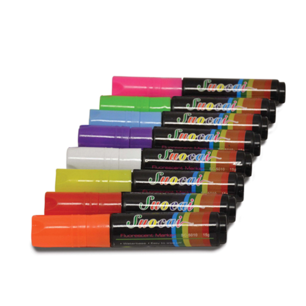 Menu Boards fluorescent marker set in assorted colors for writing category menu boards and food service signage
